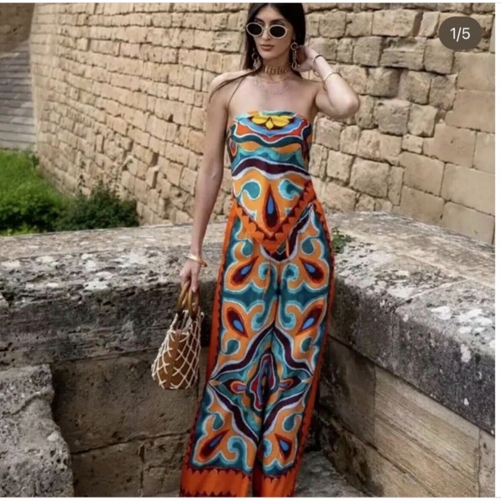 Zara orange pants from matching set
